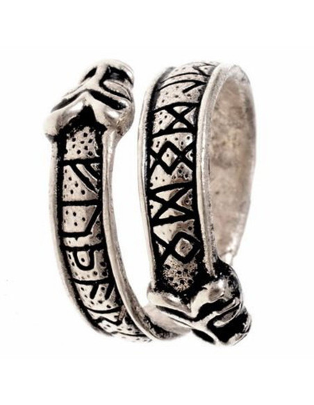 Viking ring with runic letters of the...