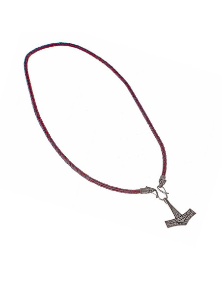 Viking leather necklace with the...