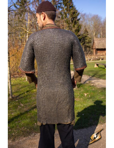 Medieval chain mail of royal soldier...