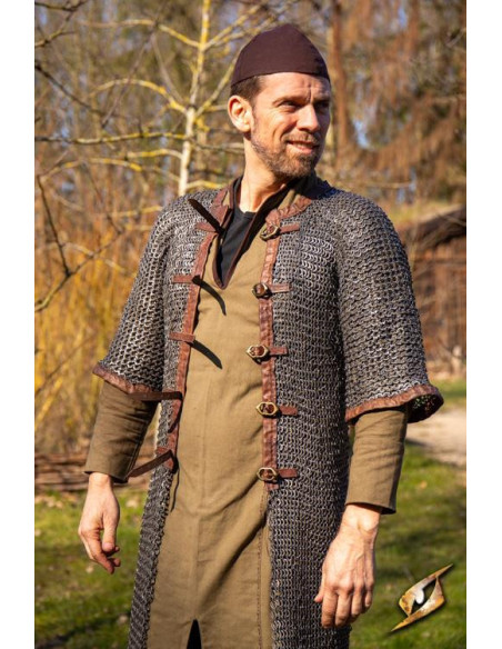 Medieval chain mail of royal soldier...