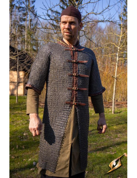 Medieval chain mail of royal soldier...