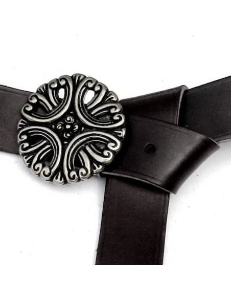 Long medieval leather belt with...