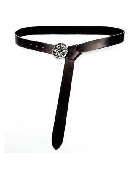 Long medieval leather belt with...