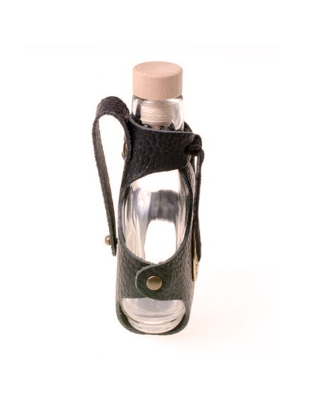 Glass bottle with baldric for...