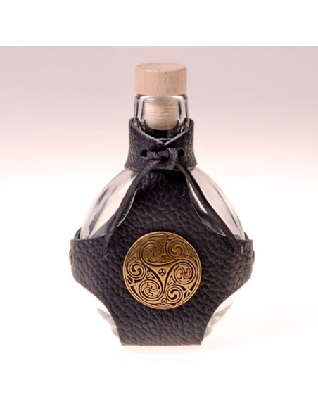 Glass bottle with baldric for...