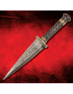 Dragon Tooth Dagger in Damascus Steel