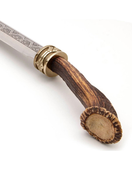 Long Viking Seax knife with engravings