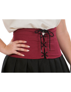 High medieval corset in maroon color