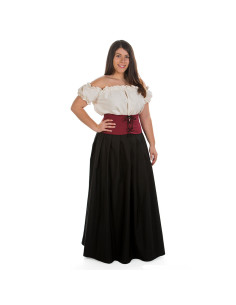 Low medieval corset in maroon color 2