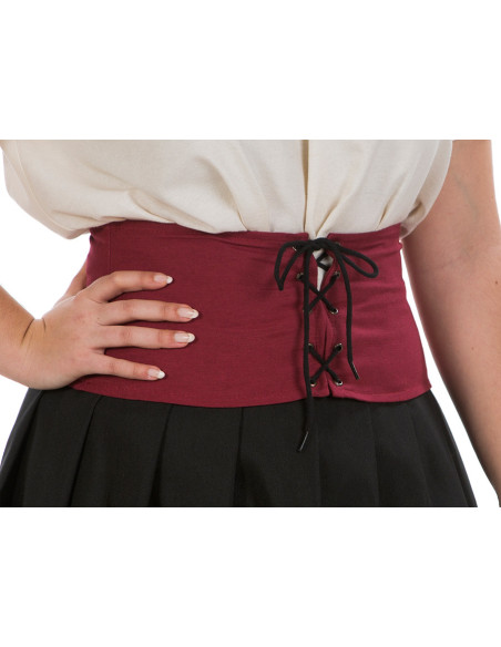 Low medieval corset in maroon color