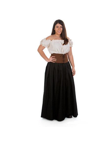 Low medieval corset in brown
