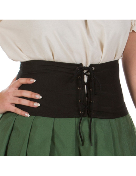 Low medieval corset in black