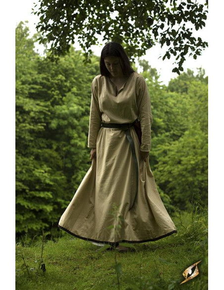 Beige long-sleeved medieval tunic for...