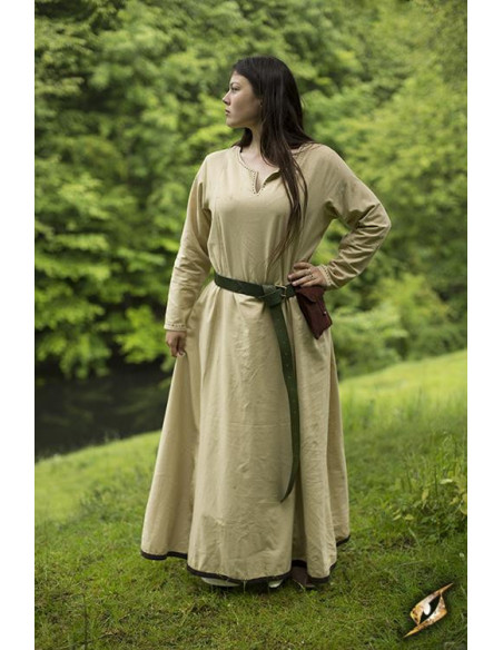 Beige long-sleeved medieval tunic for...
