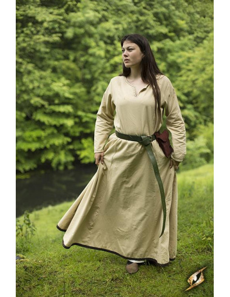 Beige long-sleeved medieval tunic for...