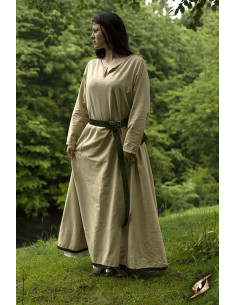 Beige long-sleeved medieval tunic for women