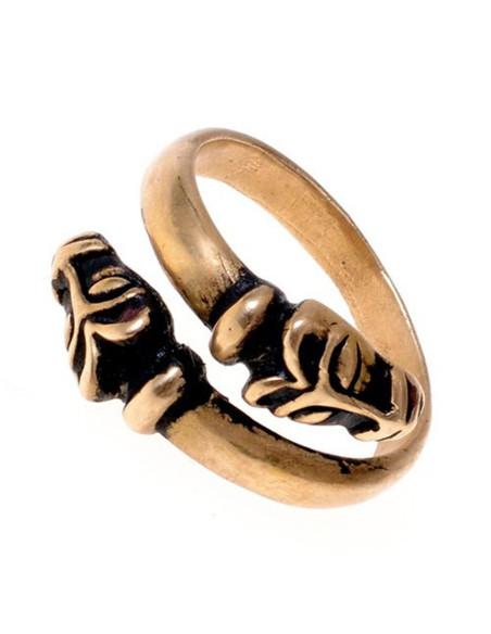 Viking ring with wolf decoration,... Viking ring with wolf decoration,...