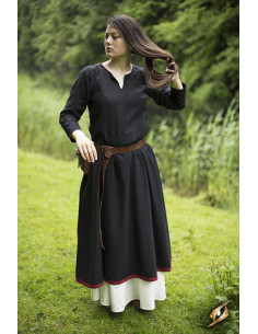 Black long-sleeved medieval tunic for women 2