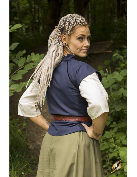Medieval vest woman Tristan in blue