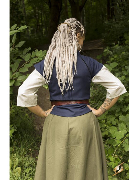 Medieval vest woman Tristan in blue