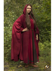 Dark red Godfrey medieval cape in wool