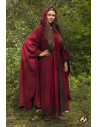 Dark red Godfrey medieval cape in wool
