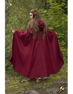 Dark red Godfrey medieval cape in wool 2
