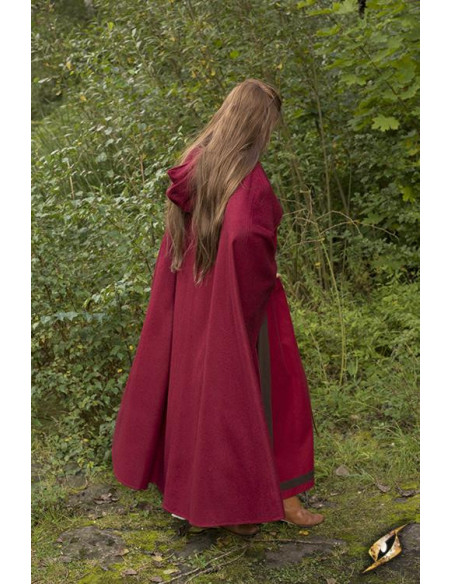 Dark red Godfrey medieval cape in wool
