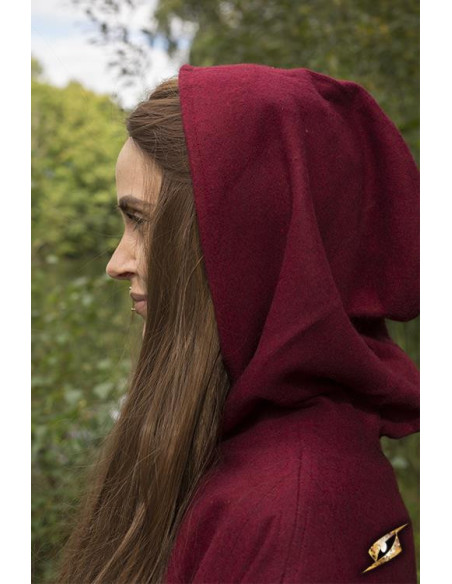 Dark red Godfrey medieval cape in wool