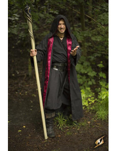 Wizard robe with hood, black-brown