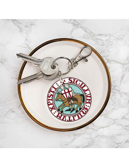 Round keychain Knights Templar in...