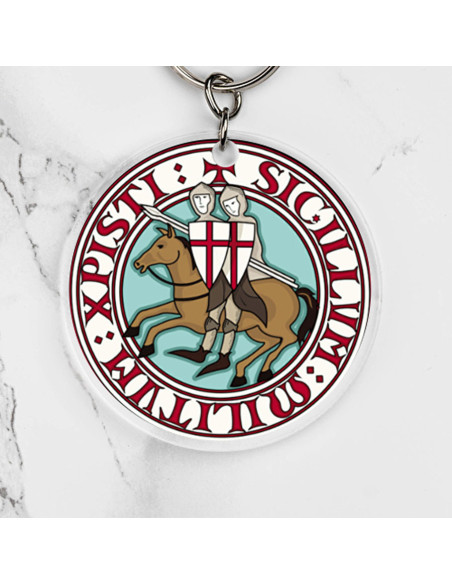 Round keychain Knights Templar in...
