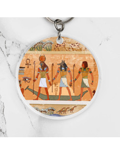 Egyptian round keychain in methacrylate, 6 cm. 2
