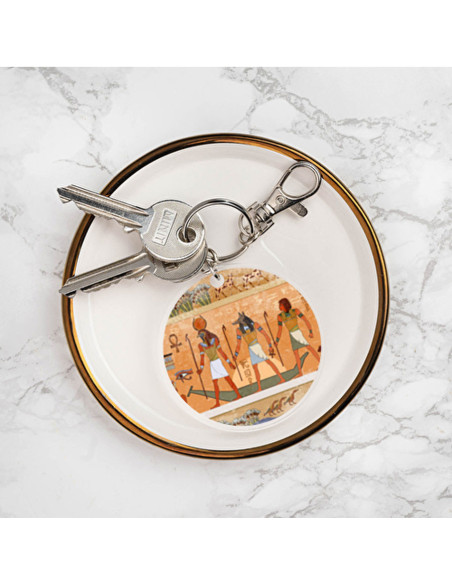 Egyptian round keychain in...