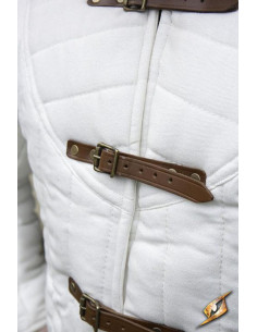Medieval quilted natural white gambeson 2