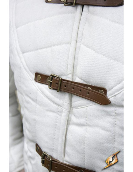 Medieval quilted natural white gambeson