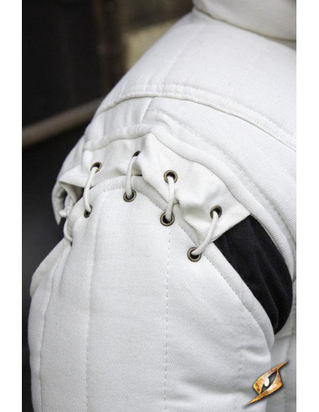 Medieval quilted natural white gambeson