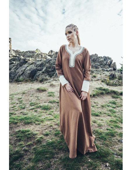 Long Viking dress Freya, sand color