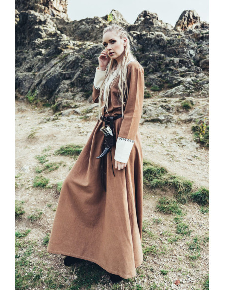 Long Viking dress Freya, sand color