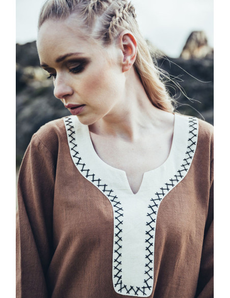 Long Viking dress Freya, sand color
