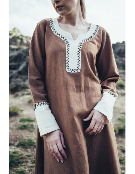Long Viking dress Freya, sand color