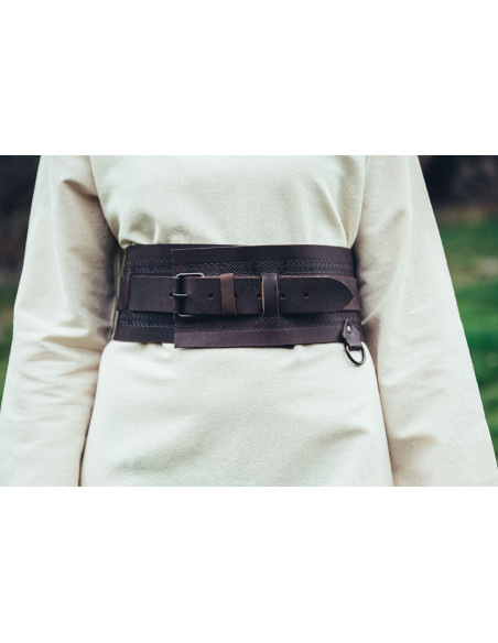 Viking leather belt Ingrid, dark brown