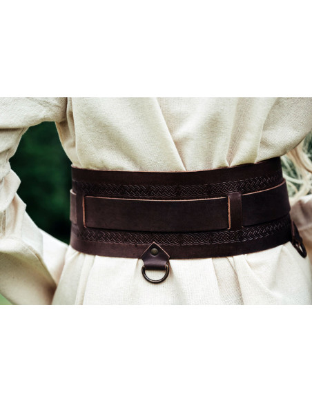 Viking leather belt Ingrid, dark brown