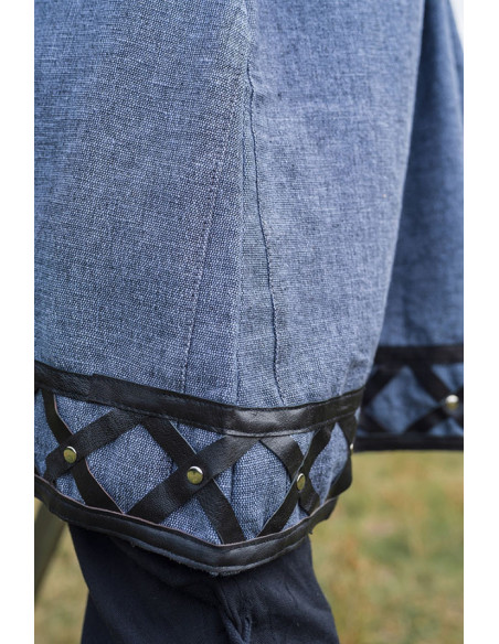 Decorated Viking tunic Erik, bluish gray