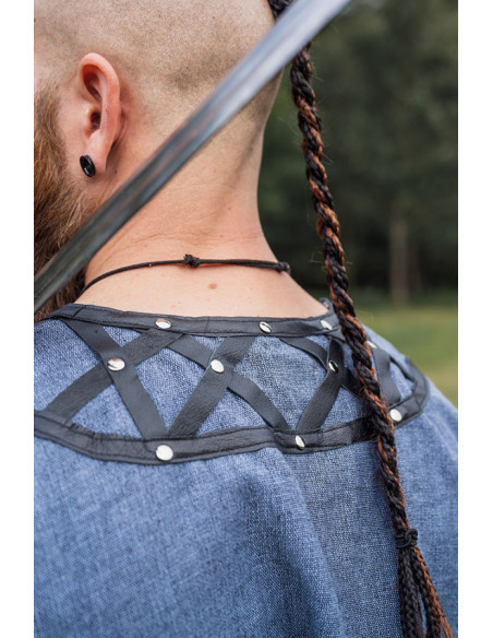 Decorated Viking tunic Erik, bluish gray