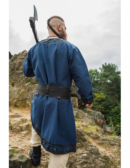 Decorated Viking tunic Erik, dark blue