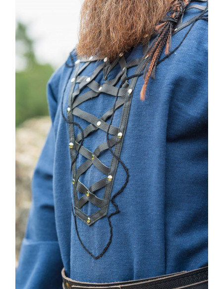 Decorated Viking tunic Erik, dark blue