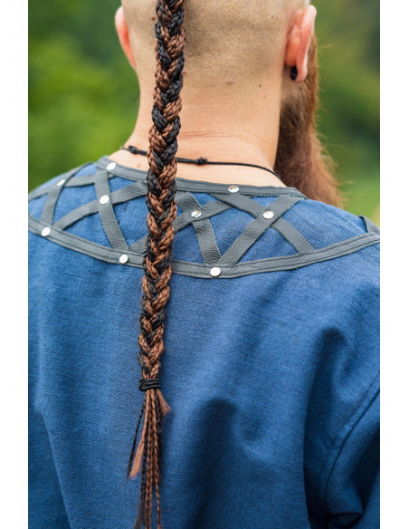 Decorated Viking tunic Erik, dark blue