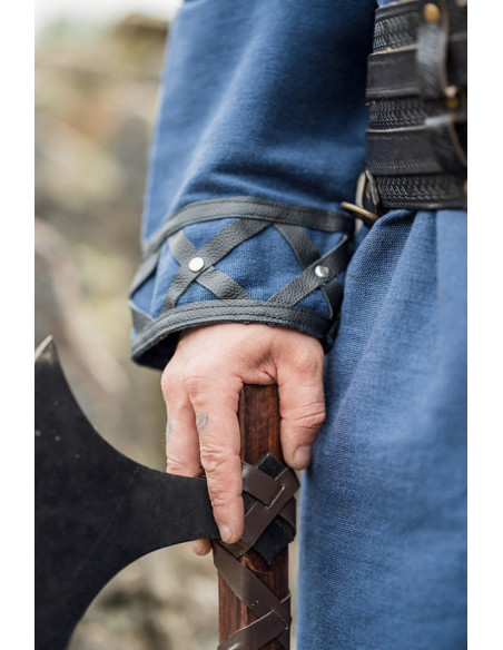 Decorated Viking tunic Erik, dark blue