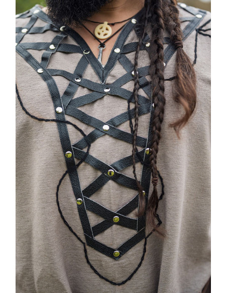 Decorated Viking tunic Erik, sand color